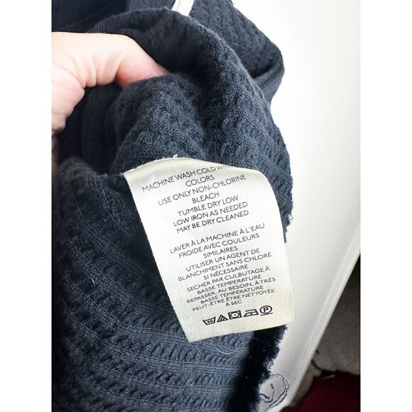 We The Free Game On Micro Crop Sweater Striped Womens Medium Black Cream - Picture 7 of 9